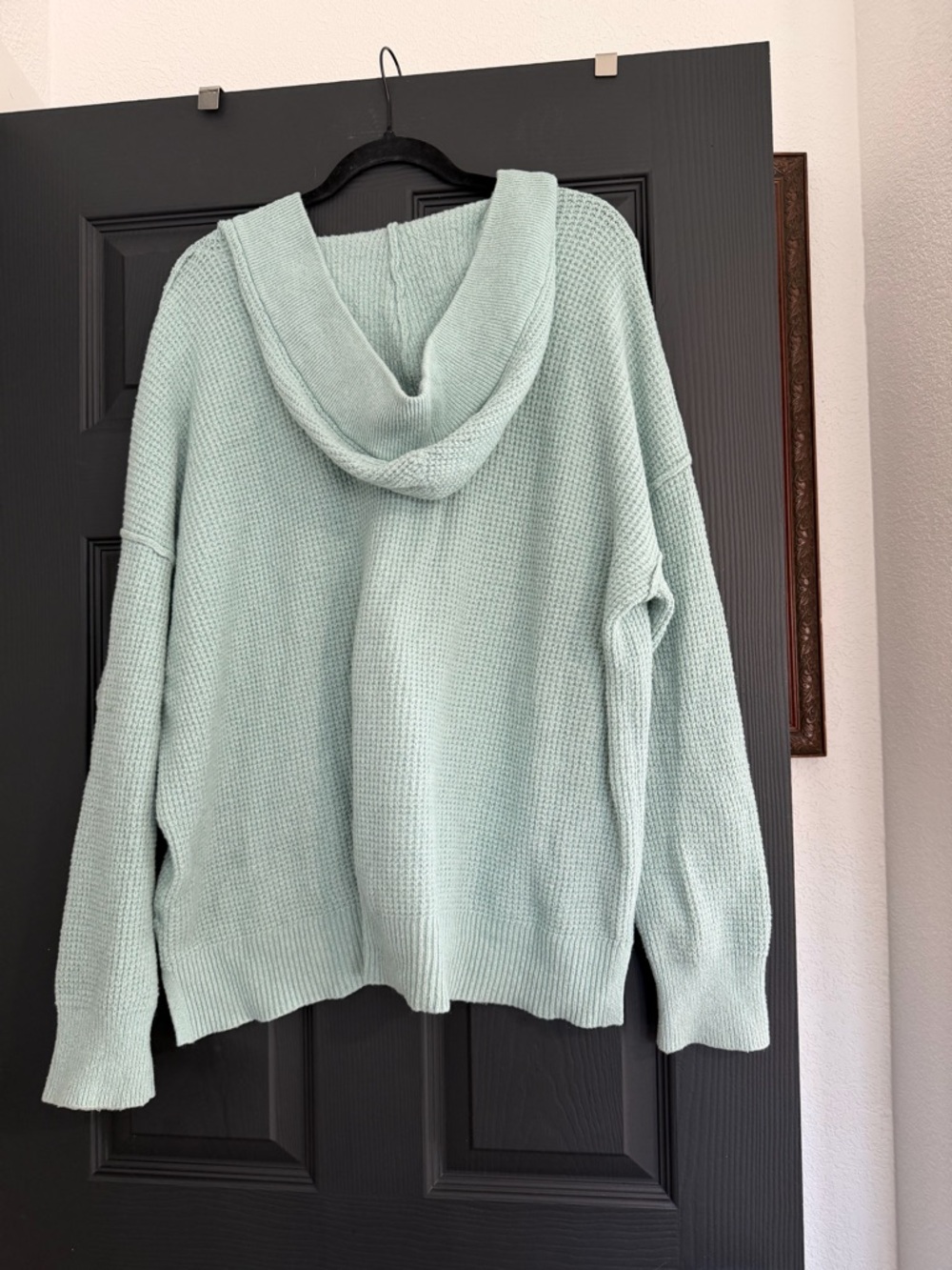 aerie Cozy Up Waffle Knit Hooded Sweater - Picture 5 of 9